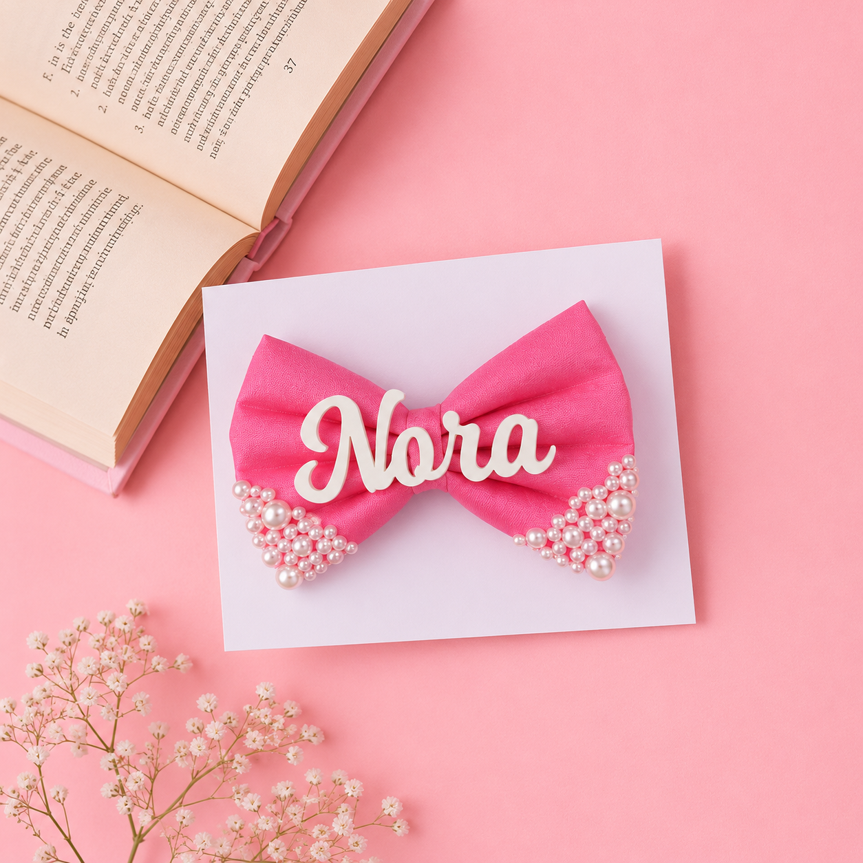 Pearl Bow - Pink
