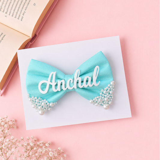 Pearl Bow - Light Blue