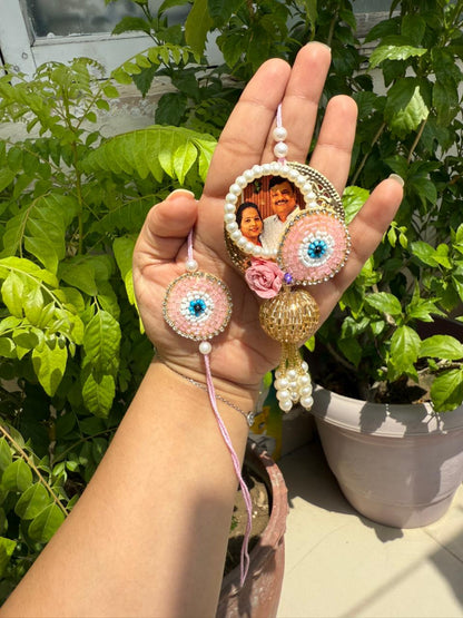Nazar Photo Rakhi-Lumba Set