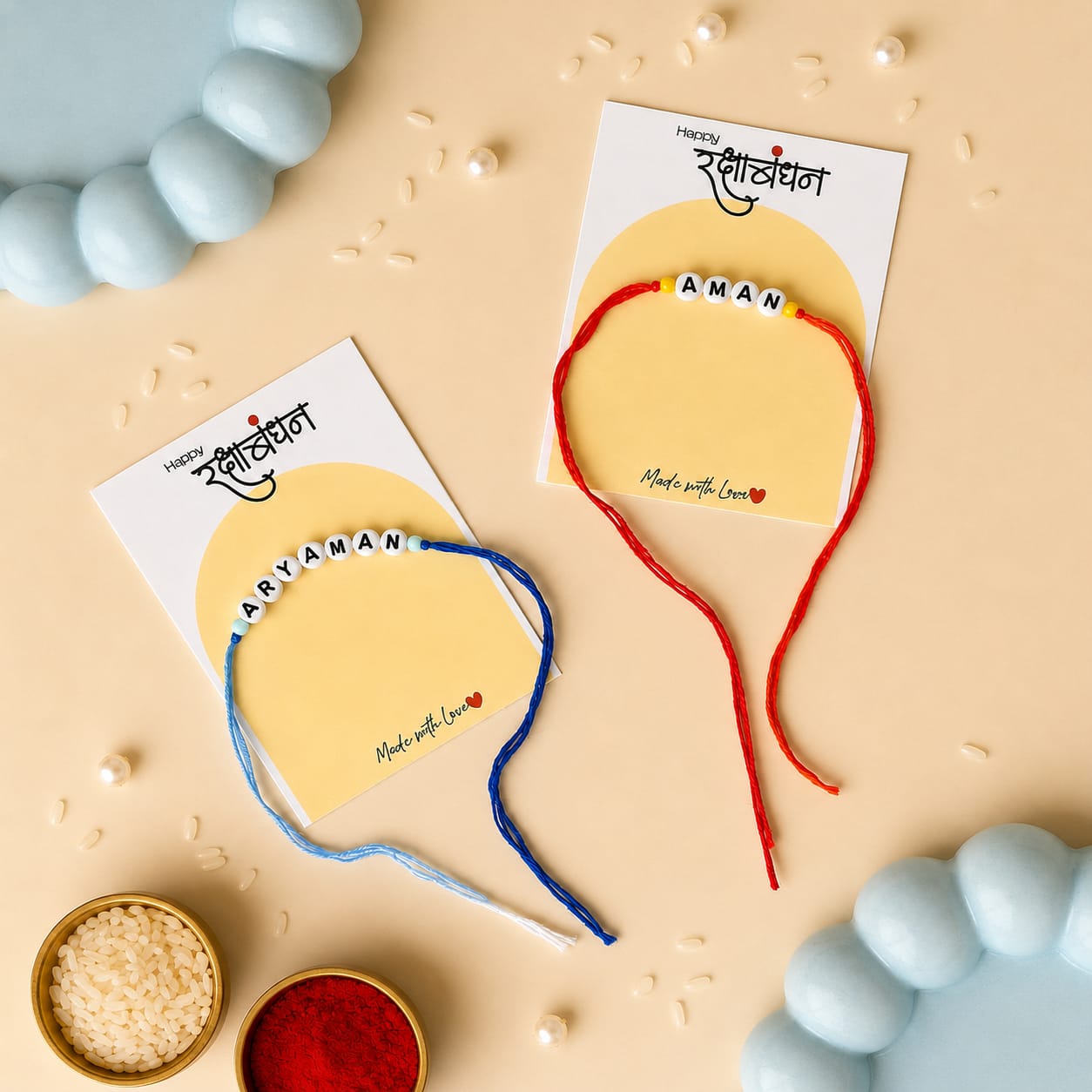 Personalised Name Bead Rakhi