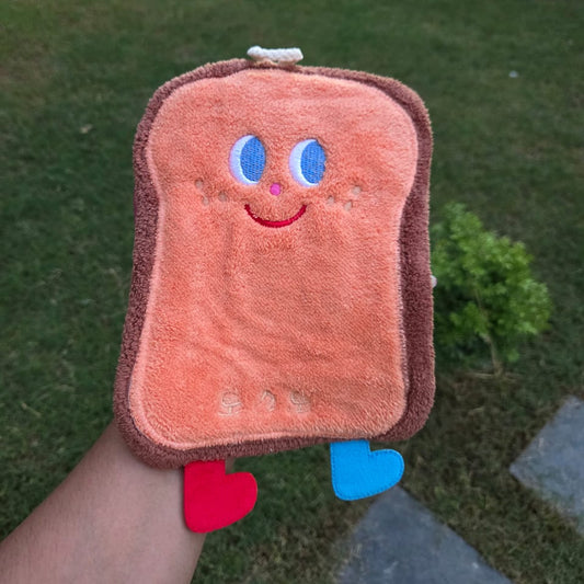 Bread slice hand towel