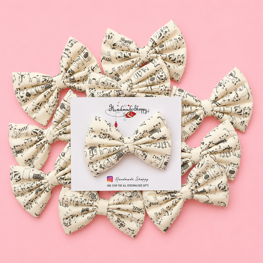 Cat Bow Print