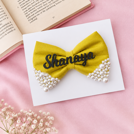 Pearl Bow - Lime green